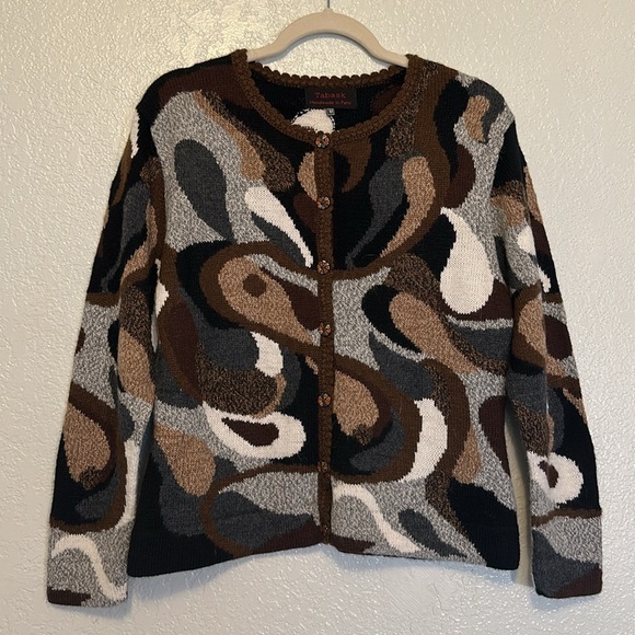 TABASK Made in Peru Alpaca Wool Cardigan M